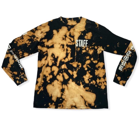 Justin Bieber Staff Purpose Tour bleached tie dye long sleeve t-shirt - Picture 1 of 2